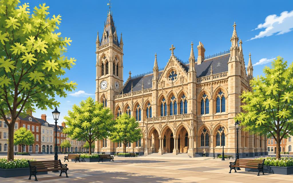 Artist's impression of the Guildhall on St Giles' Square, Northampton